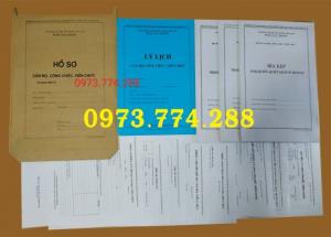 Đặt in các loại hồ sơ lý lịch cán bộ công chức, các loại hồ sơ viên chức mẫu mã dùng cho toàn quốc