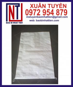 Bao PP dệt trắng đựng nước đá 20kg, 25kg