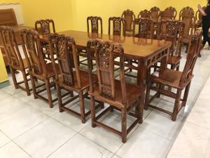 Bộ bàn ăn 10 ghế gỗ tự nhiên
