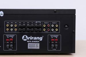 Thương hiệu: Arirang, Model: SPA-2400A
Xuất xứ: Hàn Quốc do Công ty Maseco VN lắp ráp.
Điện áp: 220v/ 50Hz.
Công suất tiêu thụ: 830W.
Công suất âm thanh ngõ ra: 125W x 4ch /8 ohms.
