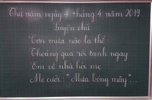 Bảng từ xanh viết phấn kẻ ô li Tiểu học luyện viết chữ đẹp KT: 1000x1200mm