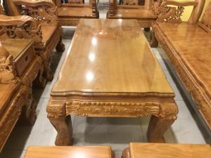Bộ bàn ghế chạm đào chim gỗ gõ đỏ tay 14 với 10 món