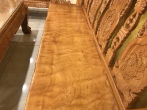 Bộ bàn ghế chạm đào chim gỗ gõ đỏ tay 14 với 10 món