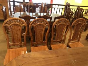 Bộ bàn ăn gỗ gõ đỏ bàn bầu 08 ghế