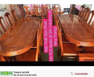 Bàn ăn hình Oval dài 1m98