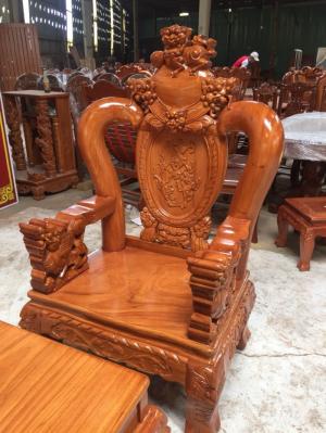 Bộ bàn ghế nghê đỉnh gỗ gõ đỏ tay 12
