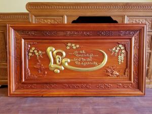 Tranh chữ lộc được dát vàng rất đẹp mắt