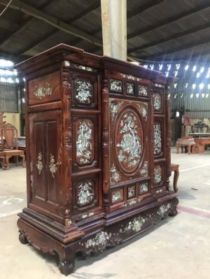 Tủ thờ gỗ cẩm lai cẩn ốc