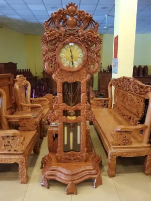 Đồng hồ tứ linh gõ đỏ nhỏ-DH44A