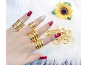 Nhẫn Trơn Mạ Vàng 24K