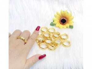 Nhẫn Trơn Mạ Vàng 24K