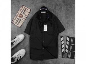 Áo sơ mi nam ngắn tay logo Burberry cao cấp