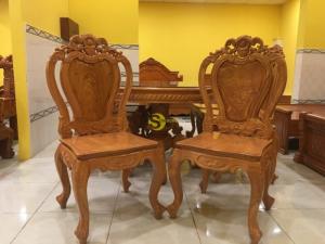 Bàn ăn louis gỗ gõ đỏ 8 ghế – BBA2610B