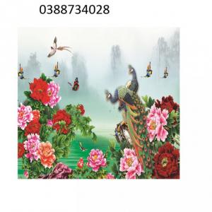 bán tranh gạch men 3d ốp tường hoa mẫu đơn