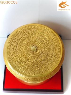 Quà Tặng trống đồng mạ vàng dk 20cm