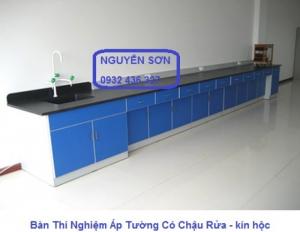 Bàn Thí Nghiệm Áp Tường Có Chậu Rửa – chuẩn phòng Lab vi sinh