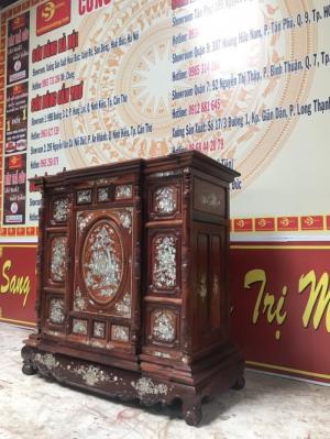 Tủ thờ cẩn ốc gỗ cẩm lai