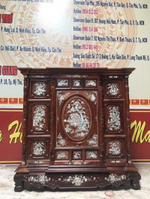 Tủ thờ cẩn ốc gỗ cẩm lai