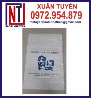 Bao PP dệt đựng 25kg nước đá tinh khiết