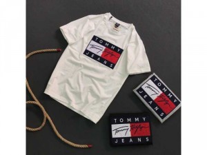 Áo thun nam cao cấp cổ tròn xuất khẩu chữ ký tommy