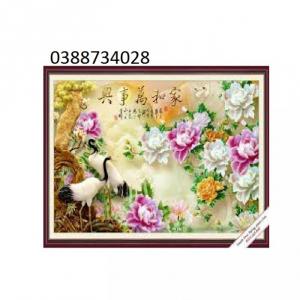 tranh gạch men 3d ốp tường sứ ngọc chim hạc
