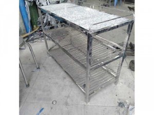 Kệ inox bếp ga đá hoa cương