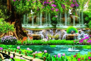 tranh 3d thác nước