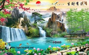 tranh gạch 3d làng quê đặt theo yêu cầu