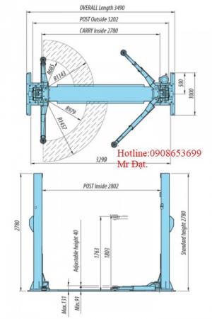 Cầu nâng 2 trụ không cổng Heshbon-Hàn Quốc giá rẻ toàn quốc,hàng có sẵn,alo giao ngay.