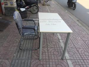 Bàn D120xR60 Chân Sắt Sơn Tĩnh Điện CHống Trầy Xước - Mặt MDF malay