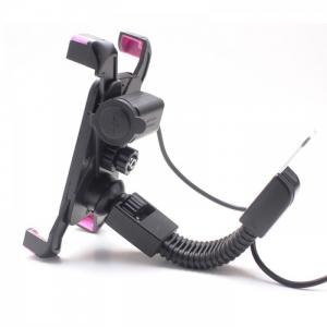 Giá Đỡ Kẹp Điện Thoại 2 In 1 Gắn Trên Xe Máy Có Đầu Sạc Điện Thoại Cổng Usb