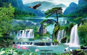 gạch 3d ốp tường sơn thủy Q018