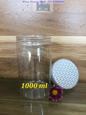 Hũ nhựa thực phẩm trong suốt 1000ml