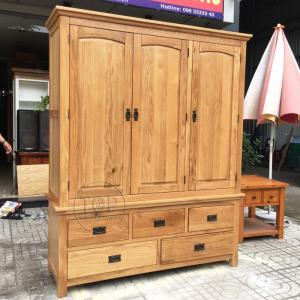 Tủ áo gỗ sồi 1m6 3 cánh 5 ngăn