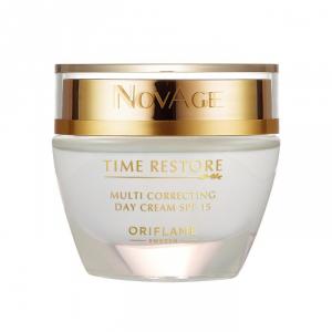 NovAge Time Restore Multi Correcting Day Cream SPF15-Kem dưỡng ngày hiệu quả chuyên sâu giúp cấp ẩm cho làn da tuổi trung niên, có tác dụng tăng cường độ đàn hồi da, cho bạn làn da săn chắc. Đồng thời, làm mờ nếp nhăn hằn sâu và các đốm đồi mồi.  50ml(Cod