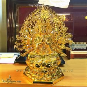 Tượng phật mẫu chuẩn đề dát vang 9999