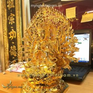 Tượng phật mẫu chuẩn đề dát vang 9999