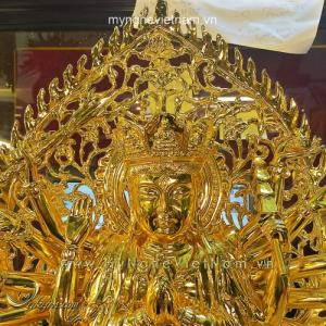 Tượng phật mẫu chuẩn đề dát vang 9999