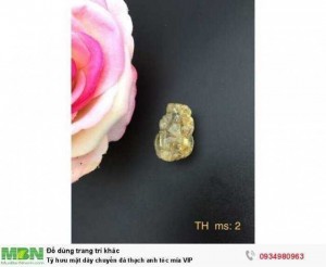 Tỳ hưu mặt dây chuyền đá thạch anh tóc mía VIP