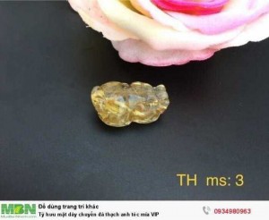 Tỳ hưu mặt dây chuyền đá thạch anh tóc mía VIP