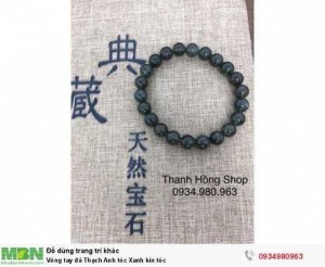 Vòng tay đá Thạch Anh tóc Xanh kín tóc