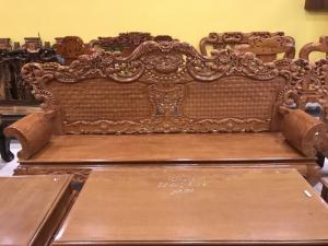 Bộ bàn ghế Hoàng Gia 10 món gỗ bên 100%