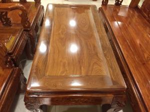 Bộ bàn ghế chạm đào gỗ hương tay 12, giá rẻ