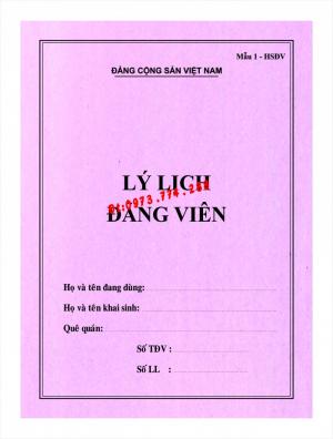 In quyển lý lịch đảng viên