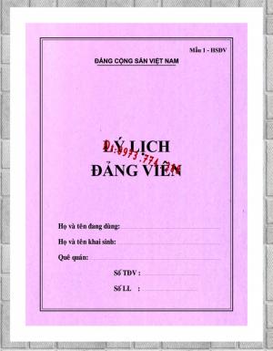 Đặt in sổ lý lịch đảng viên mẫu 1-hsđv