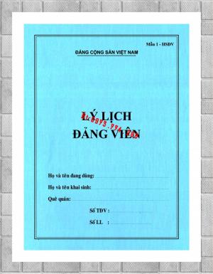 Đặt in sổ lý lịch đảng viên mẫu 1-hsđv