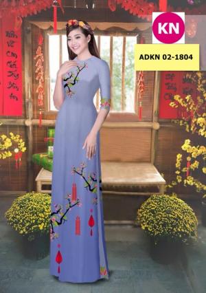 Vải bộ áo dài in đẹp ADKN 02-1804 (vải áo và vải quần )