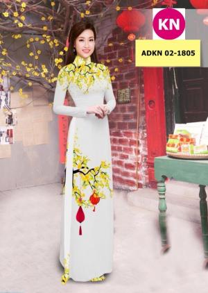 Vải bộ áo dài in đẹp ADKN 02-1805 (vải áo và vải quần )
