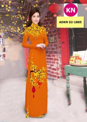 Vải bộ áo dài in đẹp ADKN 02-1805 (vải áo và vải quần )