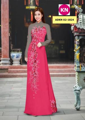 Vải bộ áo dài in đẹp ADKN 02-1824 (vải áo và vải quần )